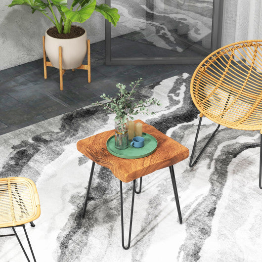 Square Reclaimed Recycled Teak Wood End Table