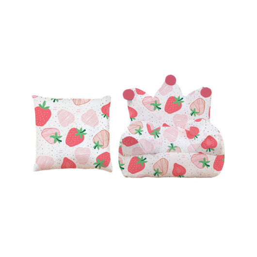 High-density Padding Kids Sofa with Armrest and Extra Pilow-Pink