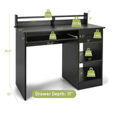 Study Laptop Table with Drawer and Keyboard Tray-Black