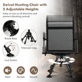 Folding Swivel Patio Chair with 4 Adjustable Leg-Black