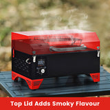 Outdoor Portable Tabletop Pellet Grill and Smoker with Digital Control System for BBQ-Red