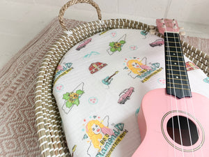 Gift Set: Tennessee Baby Muslin Swaddle Blanket and Burp Cloth/Bib Combo (Floral) by Little Hometown