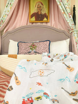 Gift Set: Tennessee Baby Muslin Swaddle Blanket and Burp Cloth/Bib Combo (Floral) by Little Hometown