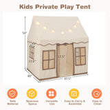 Toddler Large Playhouse with Star String Lights-Brown