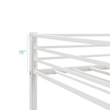 Low Profile Twin Over Twin Metal Bunk Bed with Full-length Guardrails-White