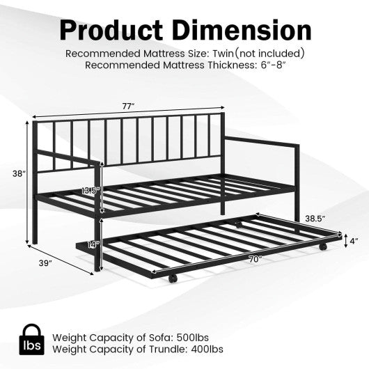 Twin Size Daybed and Trundle Frame Set Trundle Bedframe