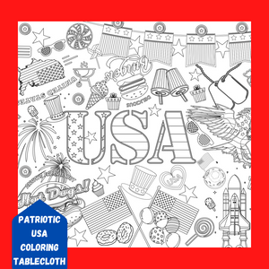 USA Patriotic Table Cover by Creative Crayons Workshop