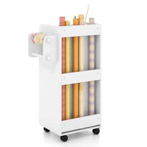 Utility Trolley with Open Shelves and 3 Drawers-White