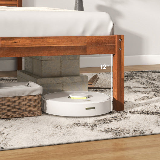 Twin/Full/Queen Size Bed Frame with Wooden Headboard and Slat Support-Twin Size