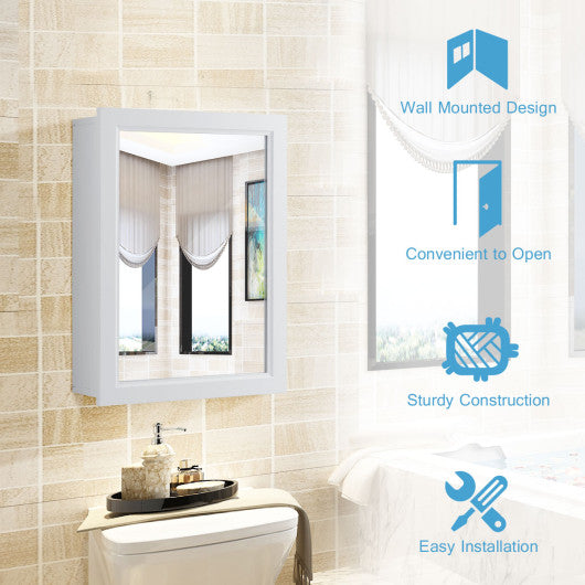 Wall Mounted Adjustable Medicine Storage Mirror Cabinet