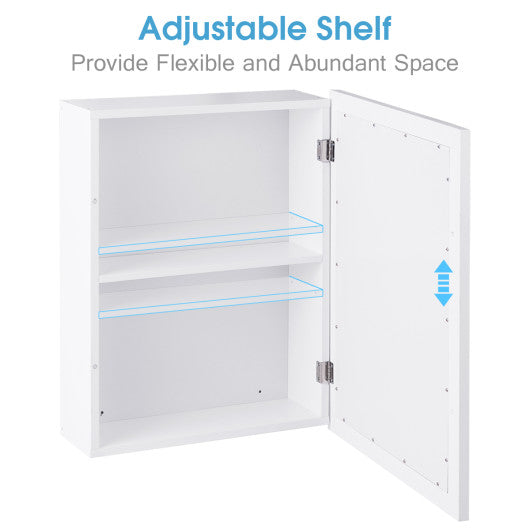 Wall Mounted Adjustable Medicine Storage Mirror Cabinet