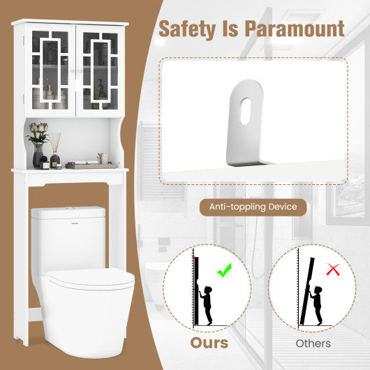 Bathroom Spacesaver Over the Toilet Door Storage Cabinet