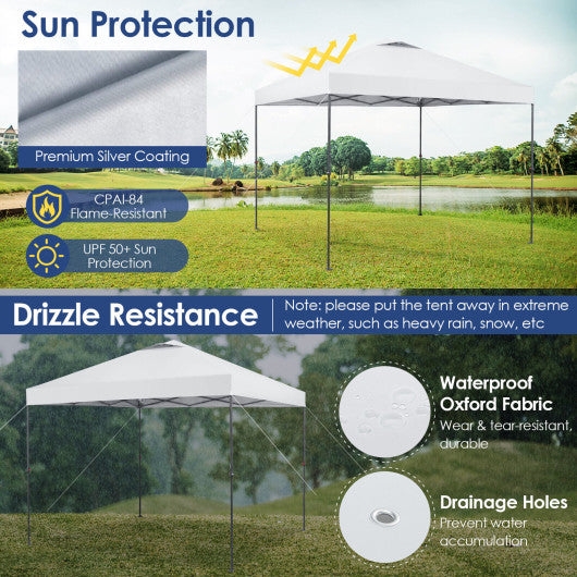10 x 10 Feet Foldable Outdoor Instant Pop-up Canopy with Carry Bag-White
