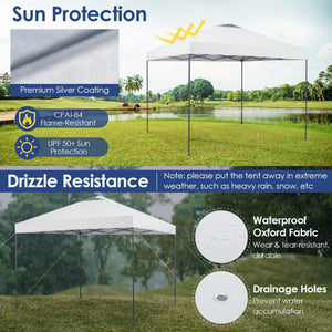 10 x 10 Feet Foldable Outdoor Instant Pop-up Canopy with Carry Bag-White