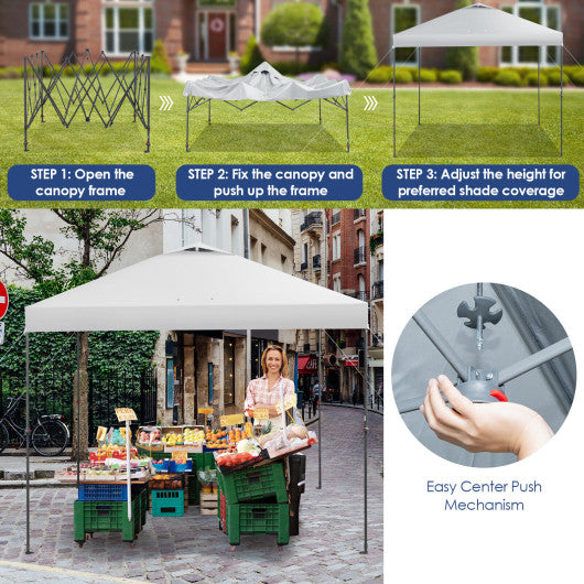10 x 10 Feet Foldable Outdoor Instant Pop-up Canopy with Carry Bag-White