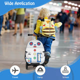 Hardshell Ride-on Suitcase Scooter with LED Flashing Wheels-White