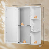 Bathroom Cabinet Single Door Shelves Wall Mount Cabinet