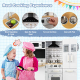 Wooden Kid's Corner Kitchen Playset with Stove for Toddlers-White