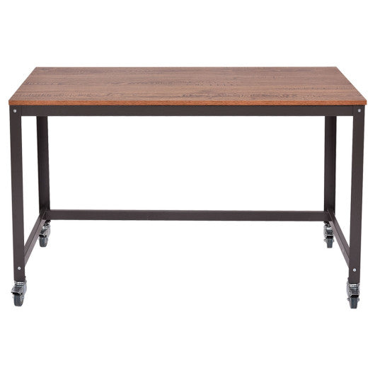 Metal Frame Computer Desk with Wheels