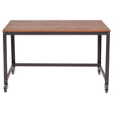 Metal Frame Computer Desk with Wheels