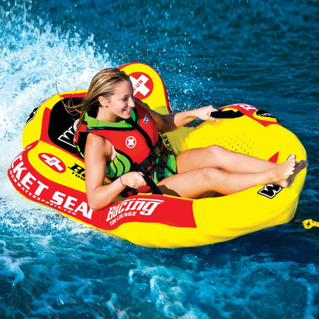 WOW Sports Bucket Seat 1 Person Towable Water Tube and Lounge Chair (14-1090) by Jupiter Gear