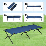 Adults Kids Folding Camping Cot-Blue