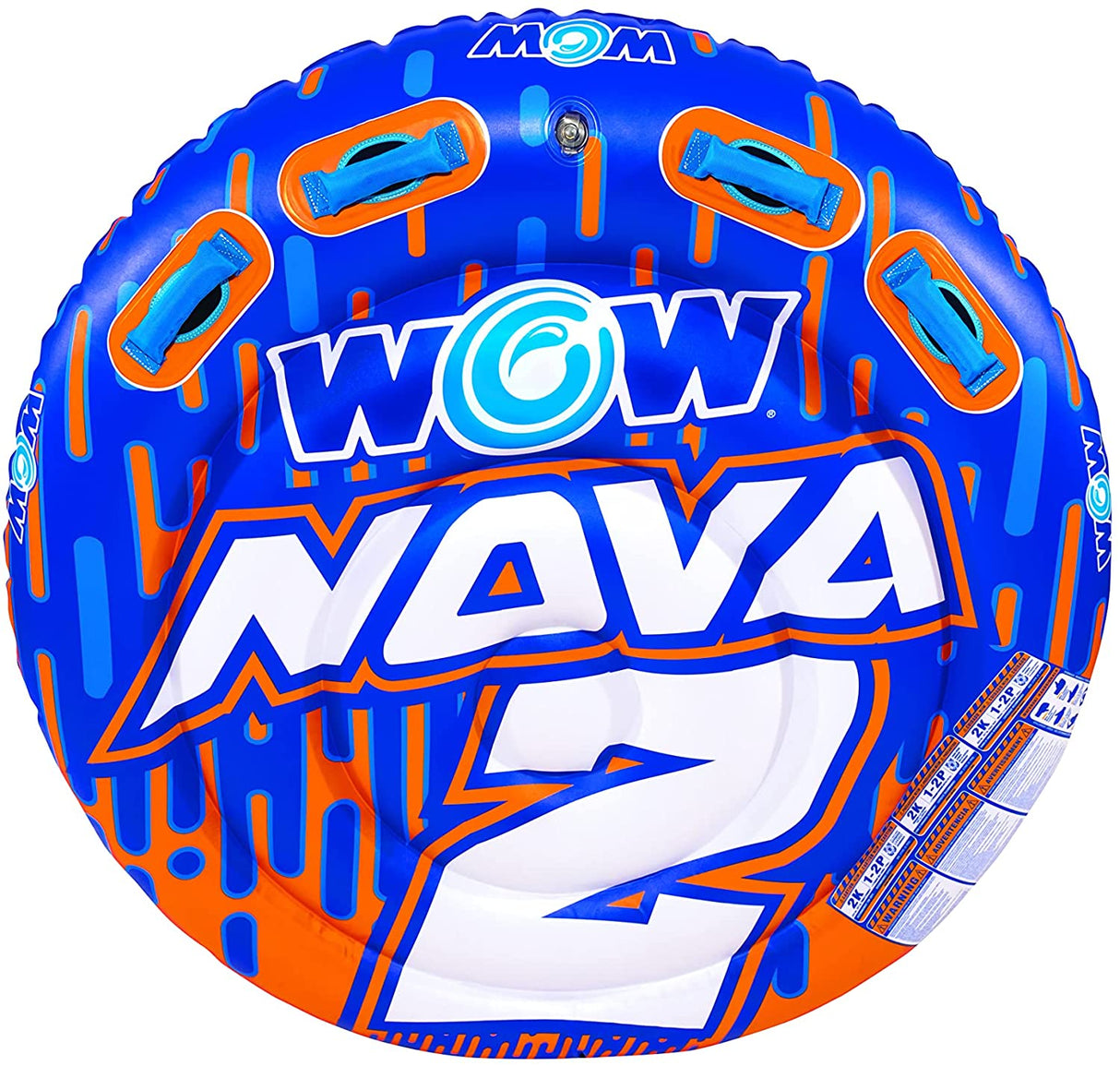 WOW Sports Nova 2 Person 2P Towable Deck Tube (22-WTO-3984) by Jupiter Gear