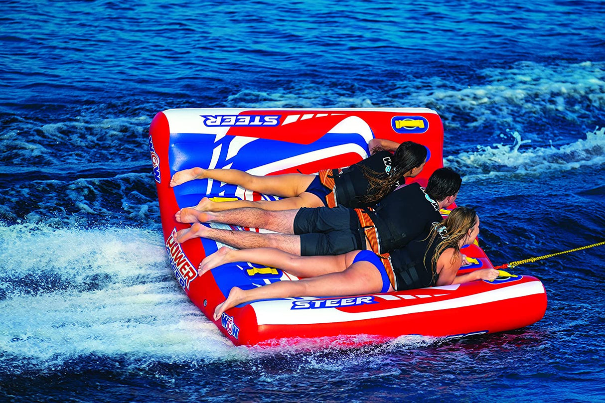 WOW Sports Power Steer 3 Person 3P Steerable Deck Tube (22-WTO-3975) by Jupiter Gear