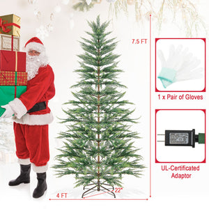 6.5/7.5 Feet Artificial Cypress Christmas Tree Pre-lit Hinged-7.5 ft