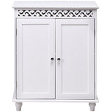 White Wooden 2-Door Storage Cabinet Cupboard
