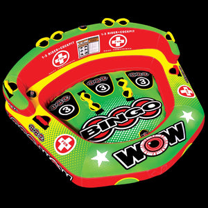 WOW Sports Bingo 1-3 Person Towable Water Tube For Pool and Lake (14-1070) by Jupiter Gear