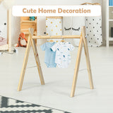 Portable 3 Wooden Newborn Baby Exercise Activity Gym Teething Toys Hanging Bar-Natural