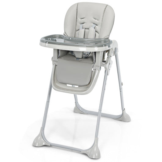 Baby Convertible High Chair with Wheels-Gray