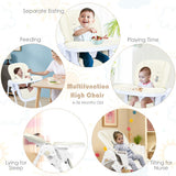 Baby Convertible High Chair with Wheels-Beige