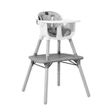 4-in-1 Baby Convertible Toddler Table Chair Set with PU Cushion-Gray