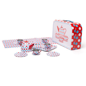 Spotted Tea Set in a Case by Bigjigs Toys US