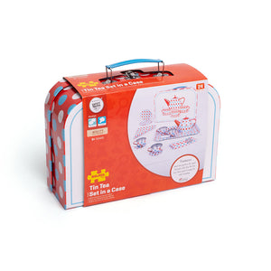 Spotted Tea Set in a Case by Bigjigs Toys US
