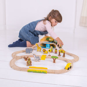Safari Train Set by Bigjigs Toys US