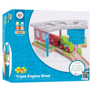 Triple Engine Shed by Bigjigs Toys US
