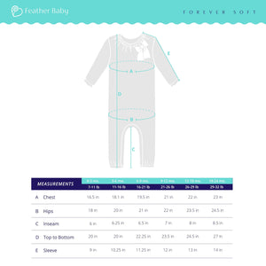 Bow Romper - Penelope on White  100% Pima Cotton by Feather Baby