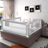 76.8  Inch Baby Bed Rail with Double Safety Child Lock-Gray