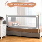 76.8  Inch Baby Bed Rail with Double Safety Child Lock-Gray
