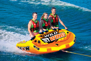 WOW Sports Wild Wing 3 Person Towable Water Tube For Pool and Lake (18-1130) by Jupiter Gear
