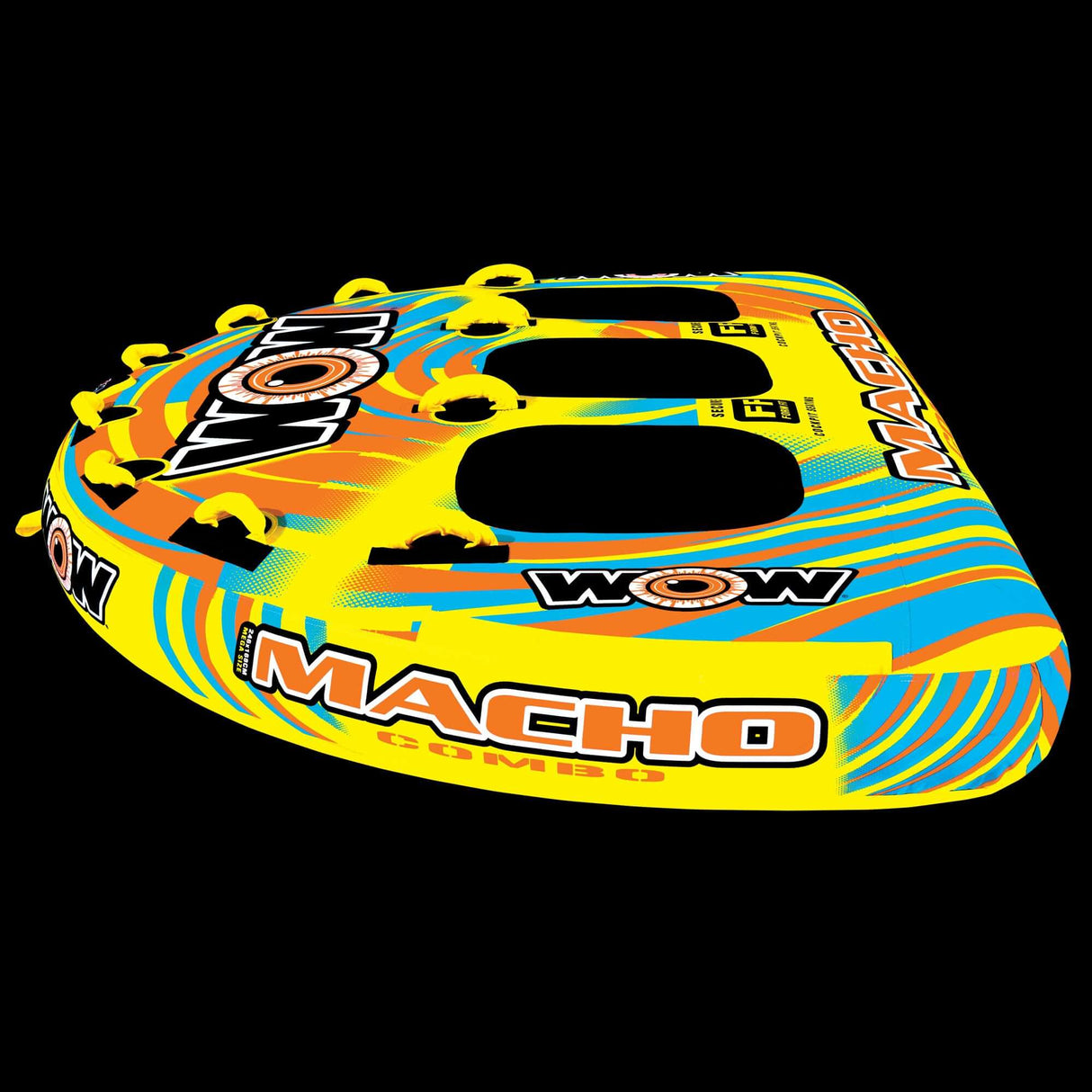 WOW Sports Macho 1-3 Person Towable Water Tube For Pool and Lake (16-1030) by Jupiter Gear