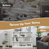 3-Tier Open Bookcase 8-Cube Floor Standing Storage Shelves Display Cabinet-White