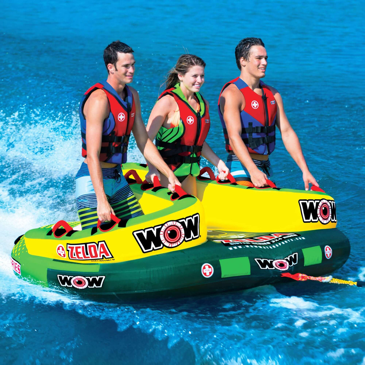WOW Sports Zelda 1-3 Person Towable Water Tube For Pool and Lake (15-1070) by Jupiter Gear