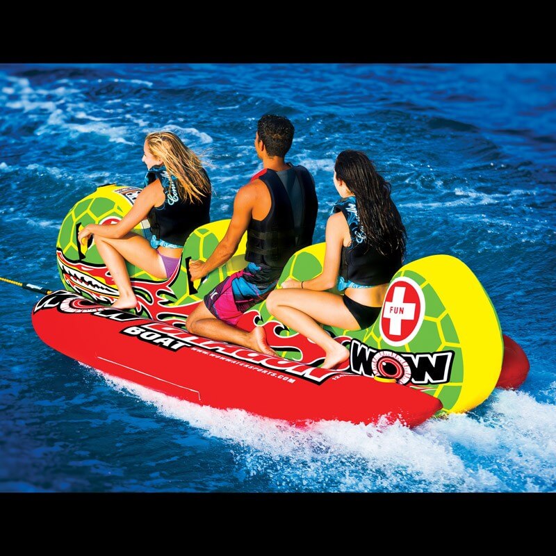 WOW Sports Dragon Boat 3 Person Towable Water Tube For Pool and Lake (13-1060) by Jupiter Gear