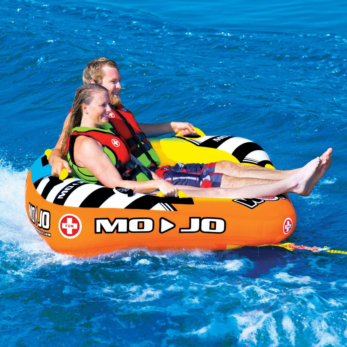 WOW Sports Mojo 1-2 Person Towable Water Tube For Pool and Lake (16-1060) by Jupiter Gear