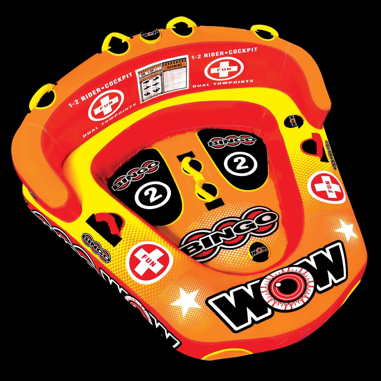 WOW Sports Bingo 2 Person Towable Water Tube For Pool and Lake (14-1060) by Jupiter Gear