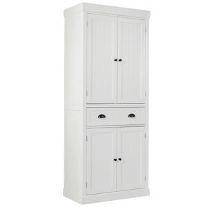 Kitchen Pantry Storage Cabinet with Doors Drawer and Adjustable Shelves-White